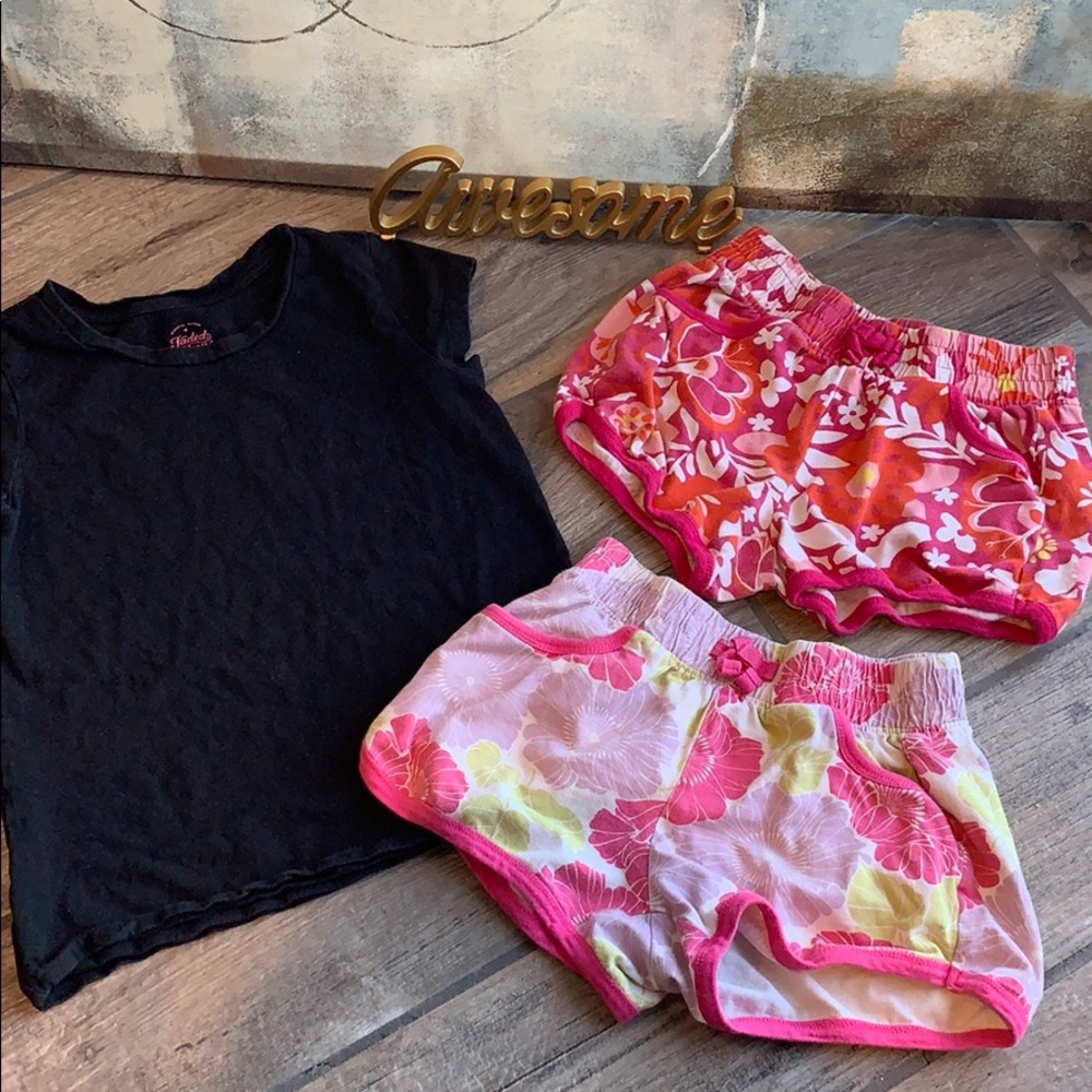 Girls 7/8 lot. 2 shorts, 1 shirt